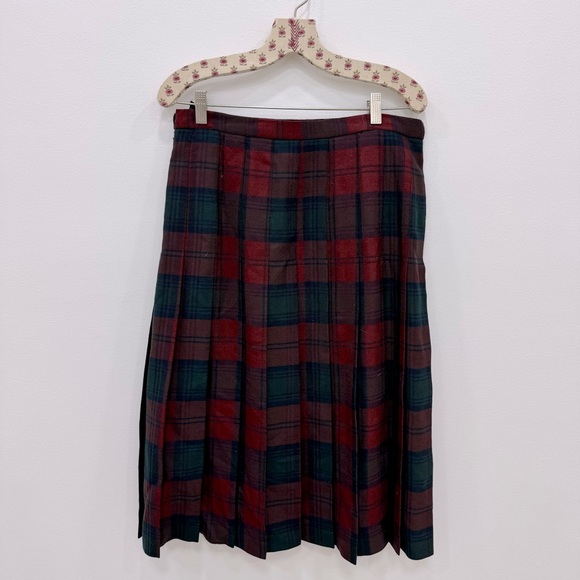 Meigle Scottish 100% pure new wool Red Green Tartan Watch Plaid skirt New Sz 16 - Picture 7 of 7